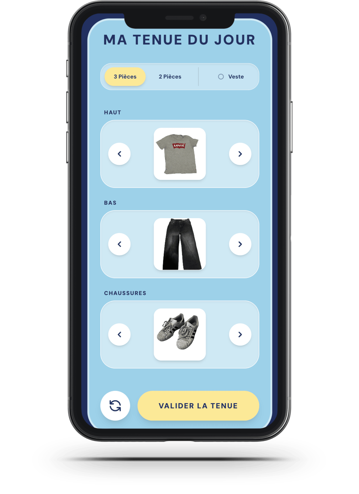 Interface de l'application Be Drippy